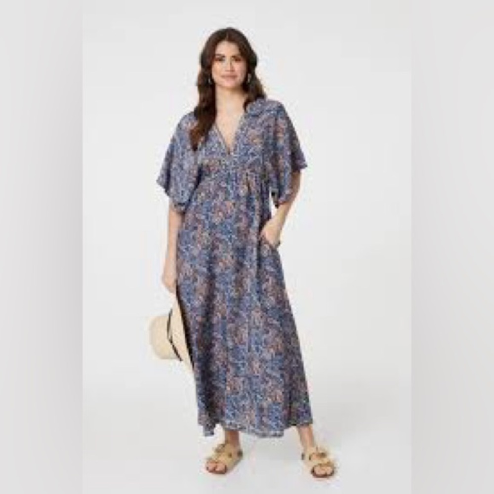 Raga pink floral multi paisley print flowy maxi Dress